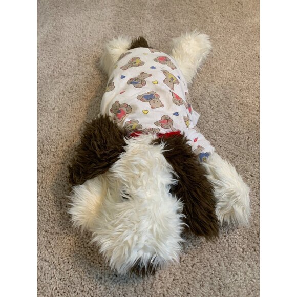 Build-A-Bear Workshop Plush Shaggy Dog Stuffed Animal Wearing Cute Pajama Top - Picture 1 of 12